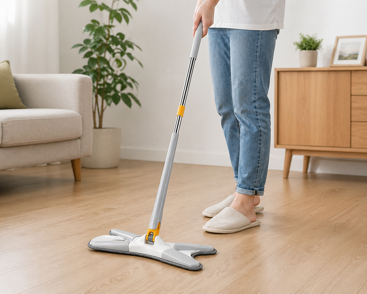 Mop de Limpeza com Spray Integrado Base Giratória e Refil